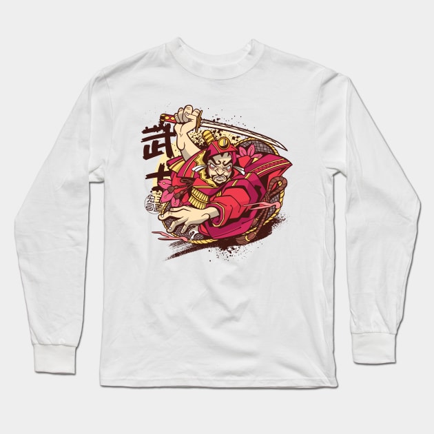 Japanese Warrior Long Sleeve T-Shirt by madeinchorley